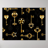 Nahtloses Muster mit Golden Keys Poster (Vorne)