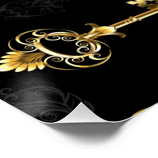 Nahtloses Muster mit Golden Keys Poster (Ecke)