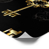 Nahtloses Muster mit Golden Keys Poster (Ecke)