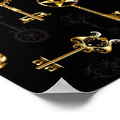 Nahtloses Muster mit Golden Keys Poster (Ecke)