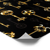 Nahtloses Muster mit Golden Keys Poster (Ecke)