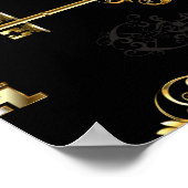 Nahtloses Muster mit Golden Keys Poster (Ecke)