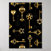 Nahtloses Muster mit Golden Keys Poster (Vorne)