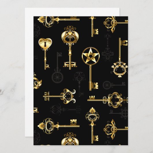 Nahtloses Muster mit Golden Keys Programm (Vorne/Hinten)