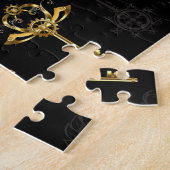 Nahtloses Muster mit Golden Keys Puzzle (Seite)