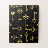 Nahtloses Muster mit Golden Keys Puzzle (Vertikal)