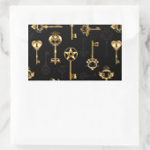 Nahtloses Muster mit Golden Keys Rechteckiger Aufkleber (Tasche)