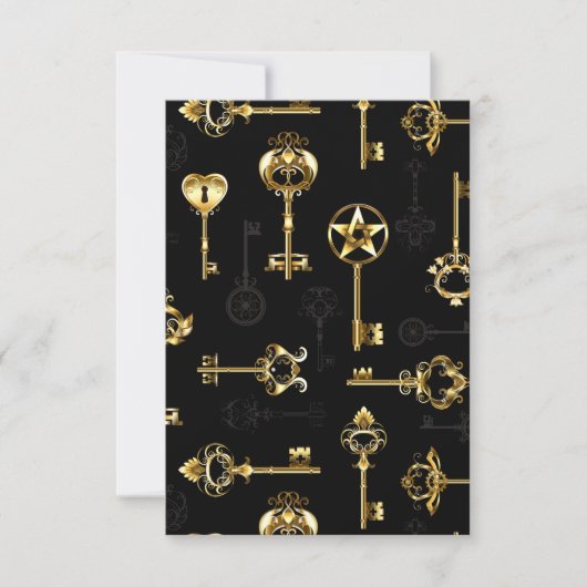 Nahtloses Muster mit Golden Keys Save The Date (Vorderseite)