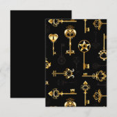 Nahtloses Muster mit Golden Keys Save The Date (Vorne/Hinten)