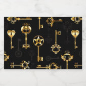 Nahtloses Muster mit Golden Keys Schaumweinetikett (Einzelnes Label)