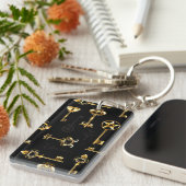 Nahtloses Muster mit Golden Keys Schlüsselanhänger (Vorderseite rechts)