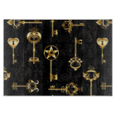 Nahtloses Muster mit Golden Keys Schneidebrett (Vorderseite)
