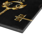 Nahtloses Muster mit Golden Keys Schneidebrett (Ecke)