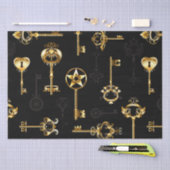 Nahtloses Muster mit Golden Keys Seidenpapier (Handwerk)