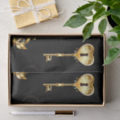 Nahtloses Muster mit Golden Keys Seidenpapier (Geschenk)