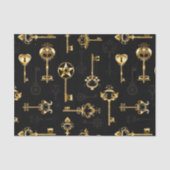 Nahtloses Muster mit Golden Keys Seidenpapier (Vorderseite)