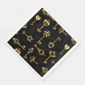 Nahtloses Muster mit Golden Keys Serviette (Ecke)