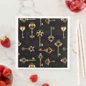Nahtloses Muster mit Golden Keys Serviette (Beispiel)