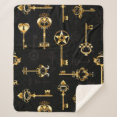 Nahtloses Muster mit Golden Keys Sherpadecke (Vorderseite)