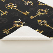 Nahtloses Muster mit Golden Keys Sherpadecke (3/4)