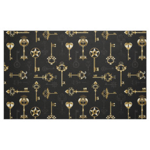 Nahtloses Muster mit Golden Keys Stoff