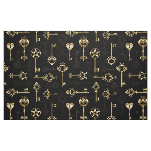 Nahtloses Muster mit Golden Keys Stoff (Fat Quarter (45,7 x 55,9 cm))