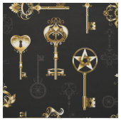 Nahtloses Muster mit Golden Keys Stoff (Muster)