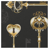 Nahtloses Muster mit Golden Keys Stoff (Nahaufnahme)