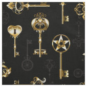 Nahtloses Muster mit Golden Keys Stoff (Muster)