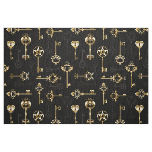 Nahtloses Muster mit Golden Keys Stoff (Fat Quarter (45,7 x 55,9 cm))