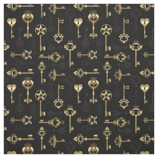 Nahtloses Muster mit Golden Keys Stoff (Muster)