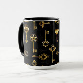 Nahtloses Muster mit Golden Keys Tasse (Vorderseite Links)