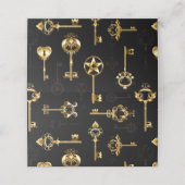 Nahtloses Muster mit Golden Keys Terminkarte (Außenseite Aufgefaltet)