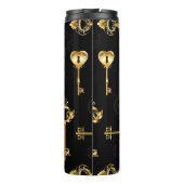 Nahtloses Muster mit Golden Keys Thermosbecher (Rückseite)