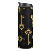 Nahtloses Muster mit Golden Keys Thermosbecher (Nach rechts gedreht)