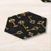 Nahtloses Muster mit Golden Keys Untersetzer (angewinkelt)