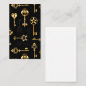 Nahtloses Muster mit Golden Keys Visitenkarte (Vorne/Hinten)