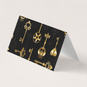 Nahtloses Muster mit Golden Keys Visitenkarten (Rückseite)