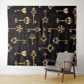 Nahtloses Muster mit Golden Keys Wandteppich (Beispiel (Horizontal))