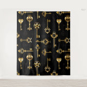 Nahtloses Muster mit Golden Keys Wandteppich (Vorderseite)