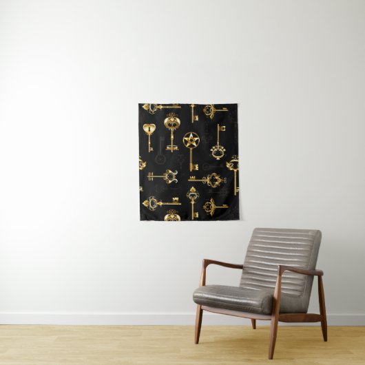 Nahtloses Muster mit Golden Keys Wandteppich (Beispiel)