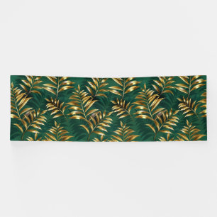 Nahtloses Muster mit goldenen Farnen Banner