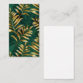 Nahtloses Muster mit goldenen Farnen Begleitkarte (Vorne/Hinten)