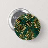 Nahtloses Muster mit goldenen Farnen Button (Vorne & Hinten)