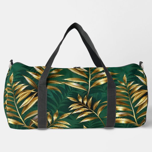 Nahtloses Muster mit goldenen Farnen Duffle Bag (Vorderseite)