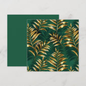 Nahtloses Muster mit goldenen Farnen Einladung (Vorne/Hinten)