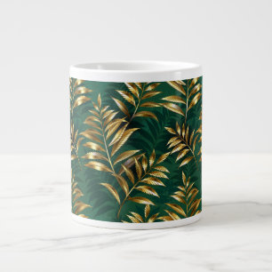 Nahtloses Muster mit goldenen Farnen Jumbo-Tasse