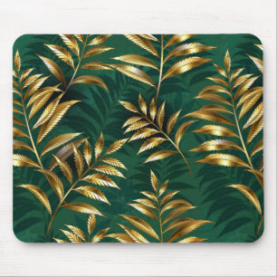 Nahtloses Muster mit goldenen Farnen Mousepad