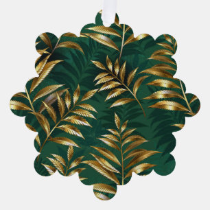 Nahtloses Muster mit goldenen Farnen Ornament Karte
