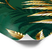 Nahtloses Muster mit goldenen Farnen Poster (Ecke)